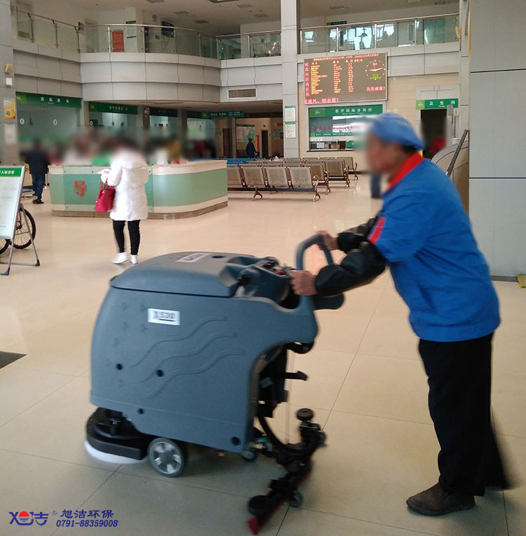 医院大厅保洁,医院手推式洗地机
