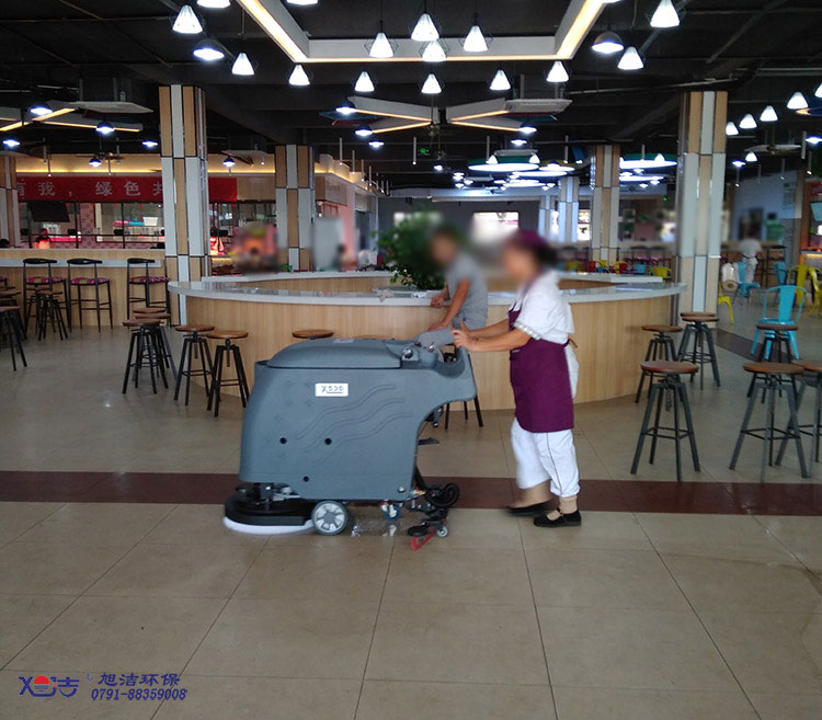 医院食堂厨房保洁,医院食堂手推式洗地机